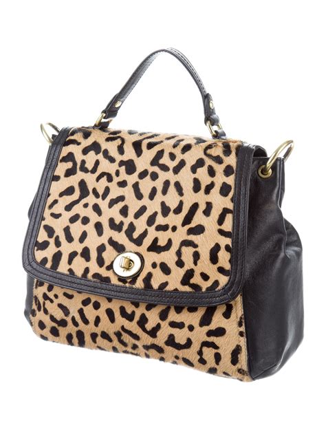 Leopard Print Satchel Handbag .